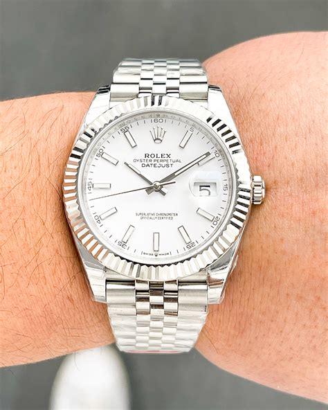 womens rolex white face|rolex datejust 41 white dial.